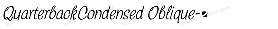 QuarterbackCondensed Oblique字体转换